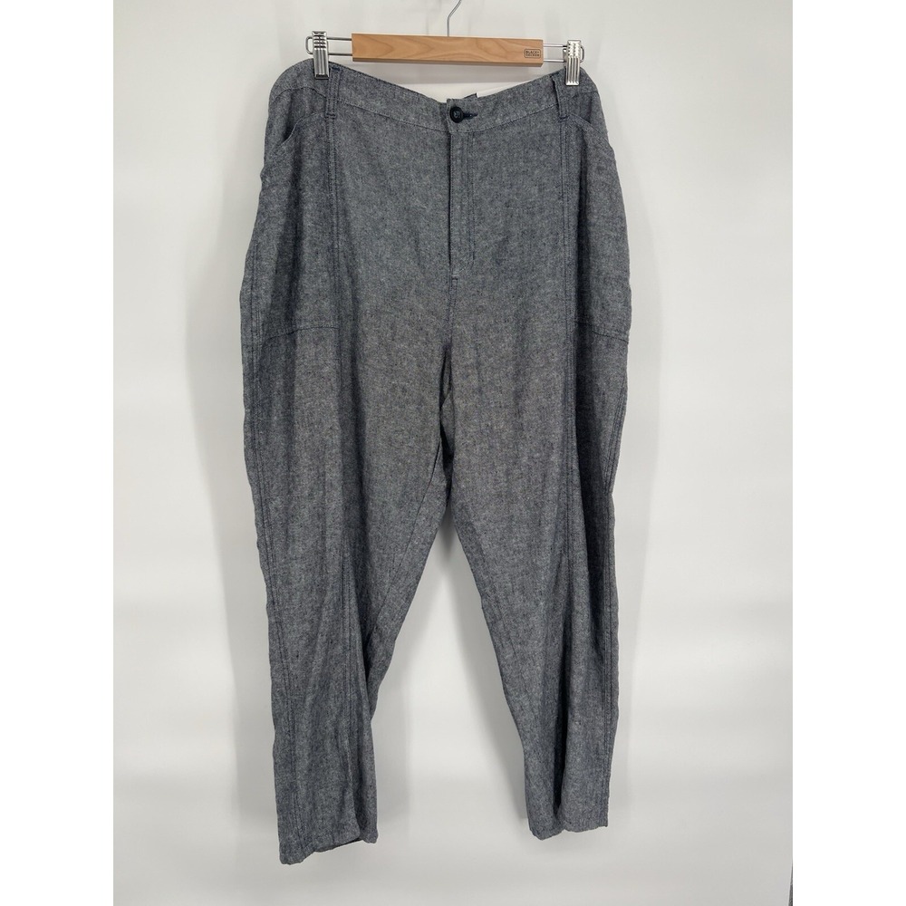 LIZ CLAIBORNE Womens Size 18 Sig Navy‎ Cargo Straight Leg Ankle Pants Org $54